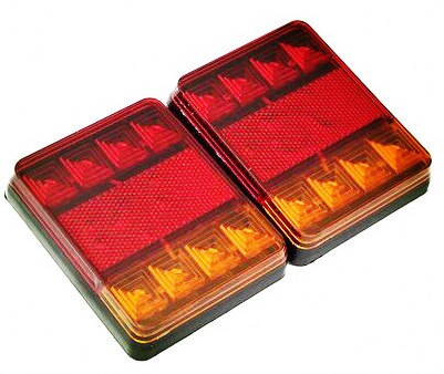 8 LEDS 자동차 트럭 리어 테일 라이트 경고등 후방 램프 트레일러 트럭 보트 DC 12 v용 방수 테일 라이트 후면 부품, 2 개